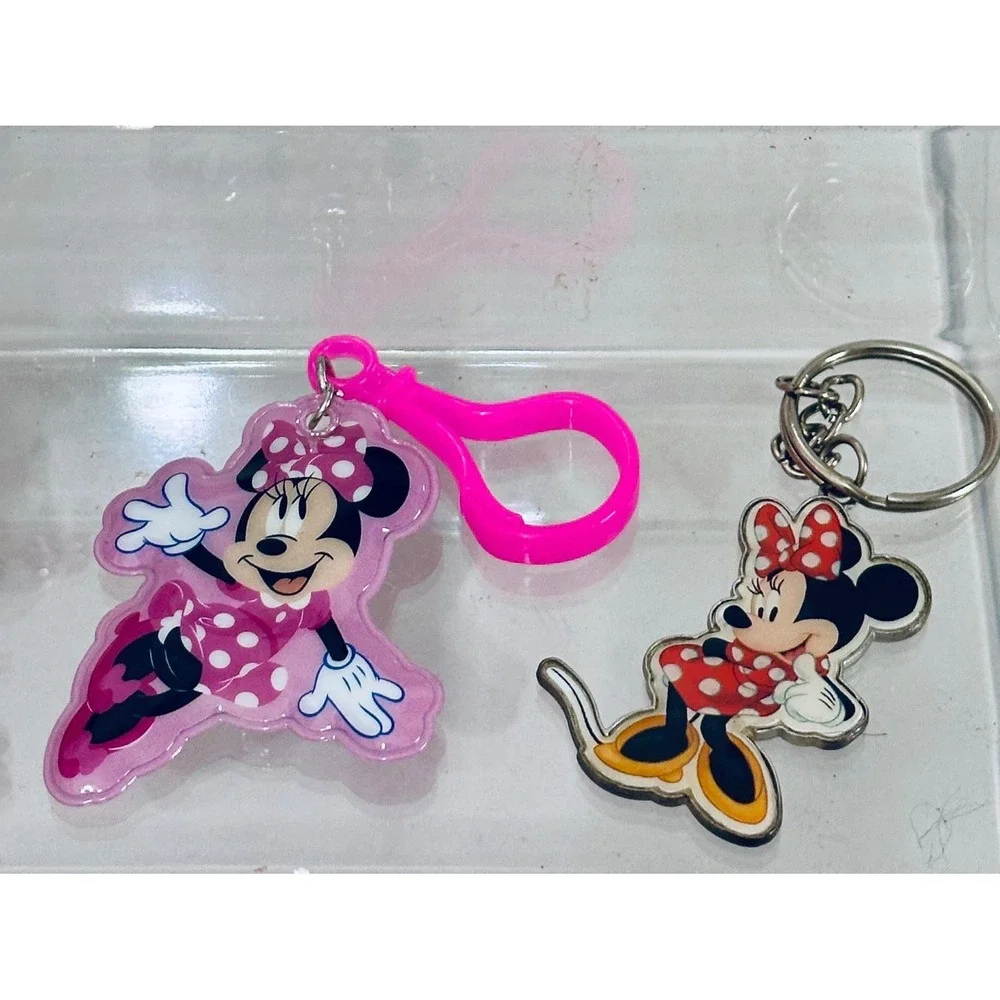 Disney Minnie Mouse Figurines Lot of‎ 10 and 2 Keychain Charms Collection